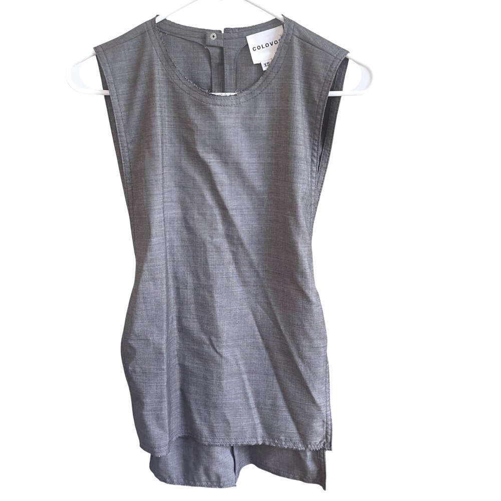 Colovos Grey‎ Virgin Wool Open Side Button Back Vest XS